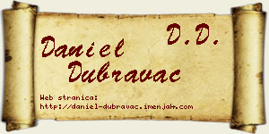 Daniel Dubravac vizit kartica